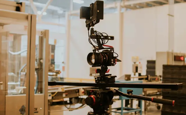 A camera mounted above a work area
