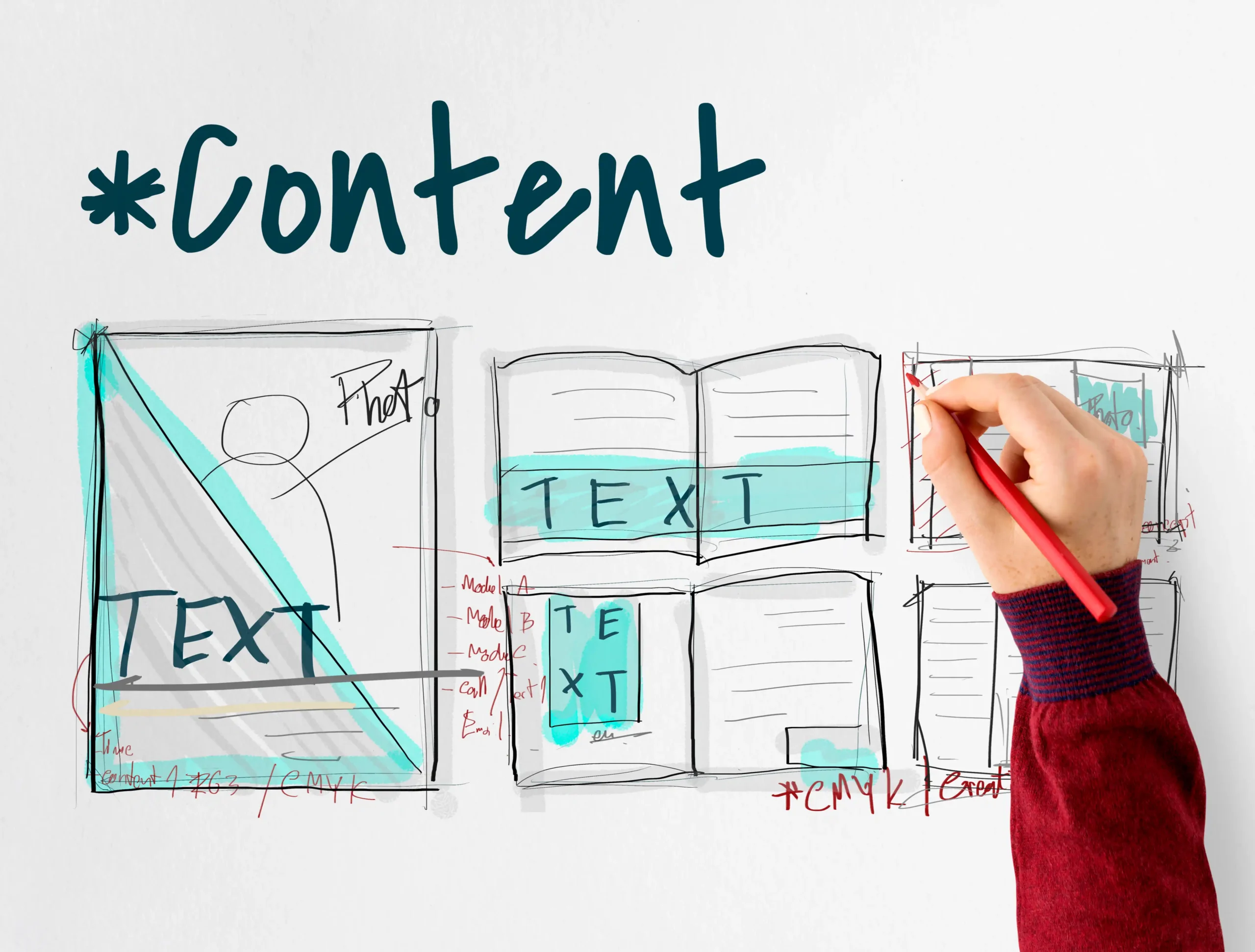 a hand writing content on a whiteboard
