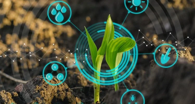 A modern farm showcasing advanced technology and sustainable practices, symbolizing the future of agriculture.
