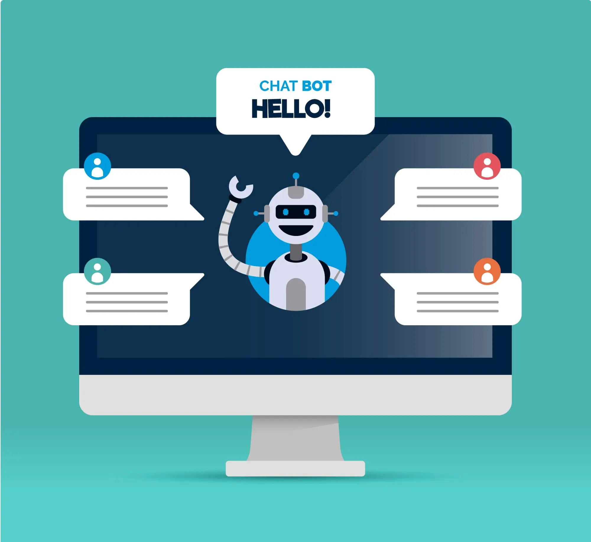 A chatbot interface displayed on a desktop computer screen, showcasing digital interaction and technology.