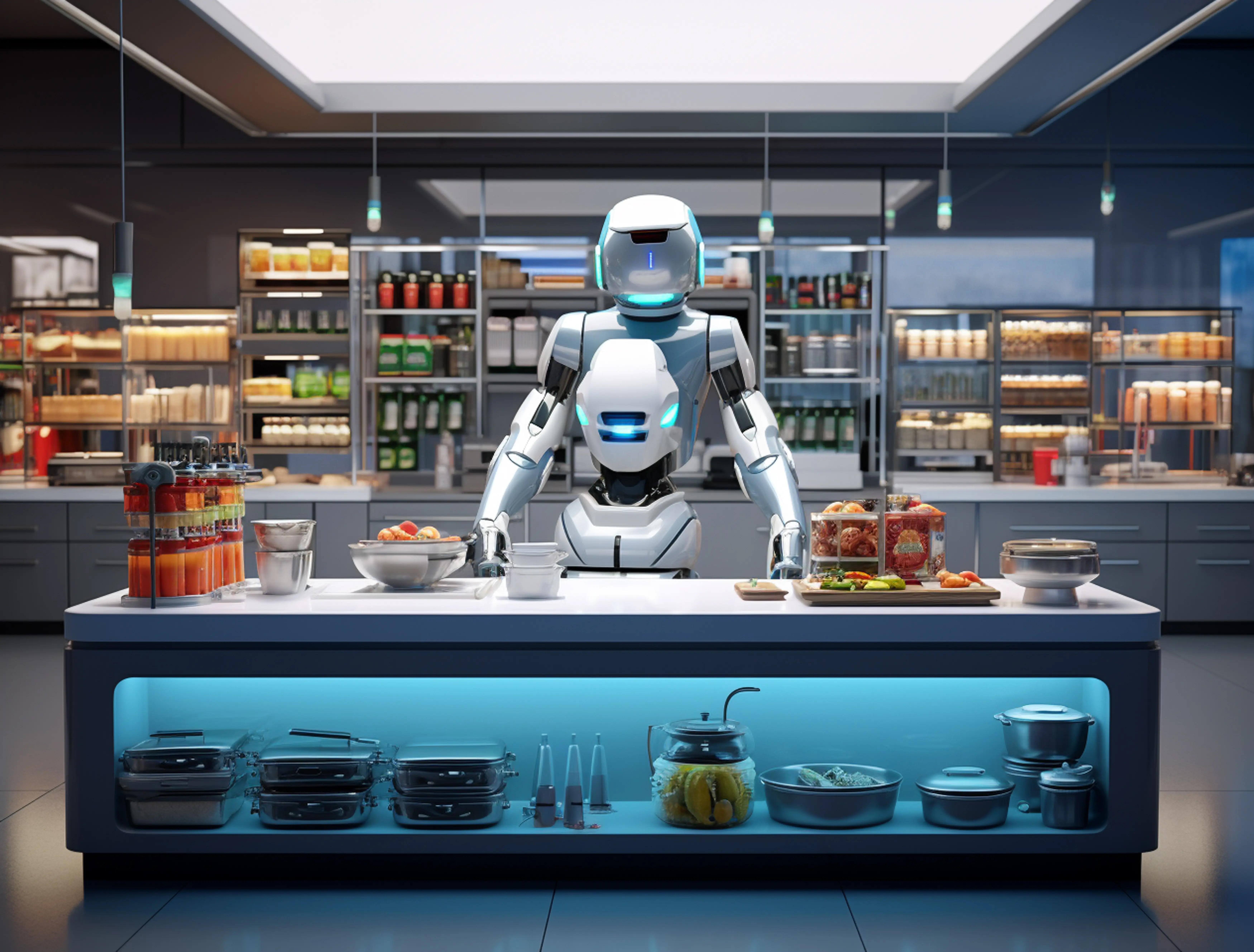 robot working in a retail store showing impact of ai for retail sector