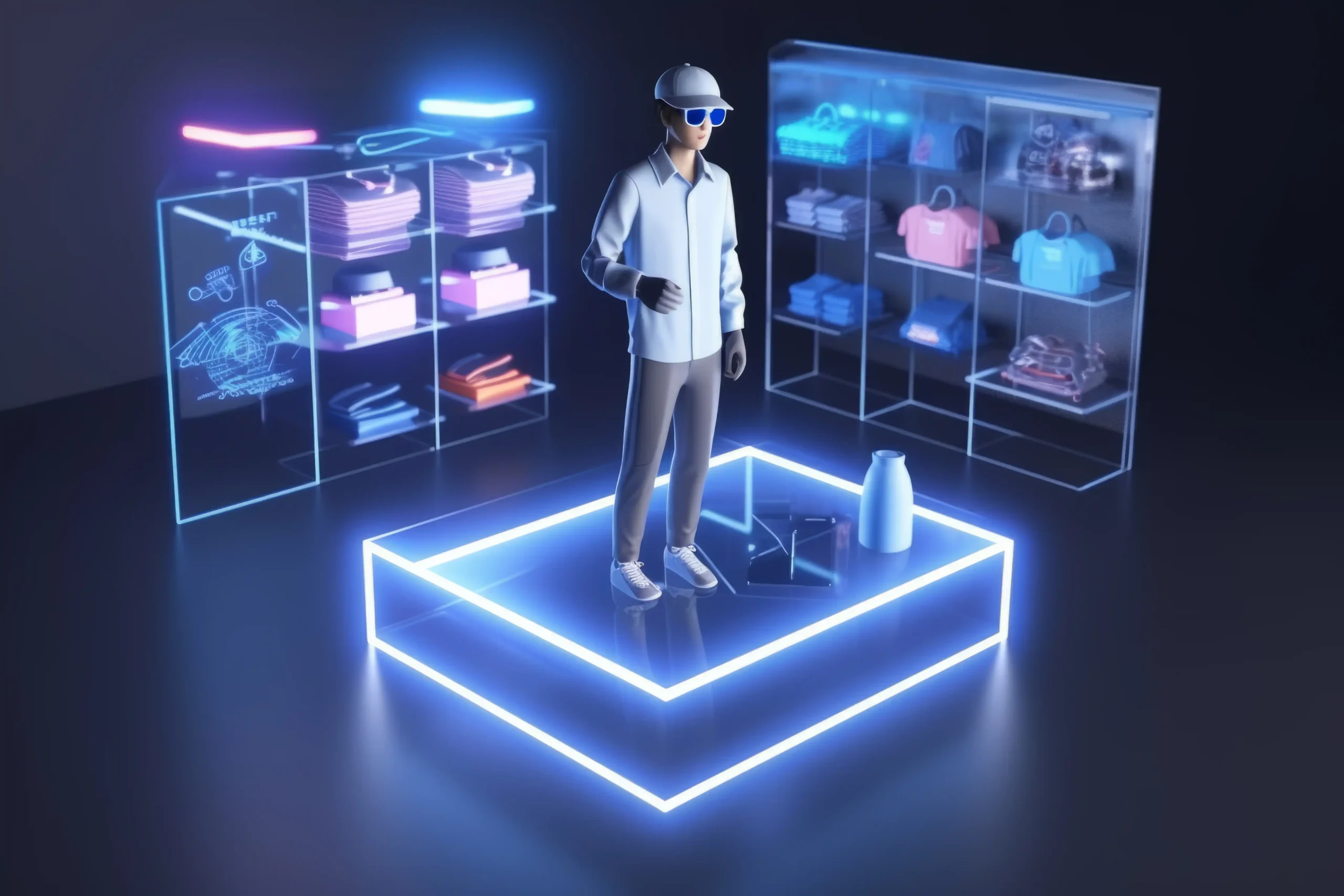 a person doing virtual try on of clothes using augmented reality