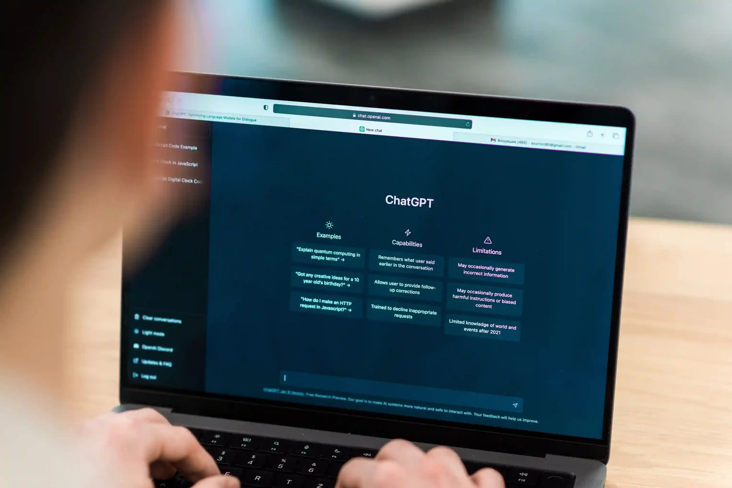 ChatGPT 5 application open on laptop screen