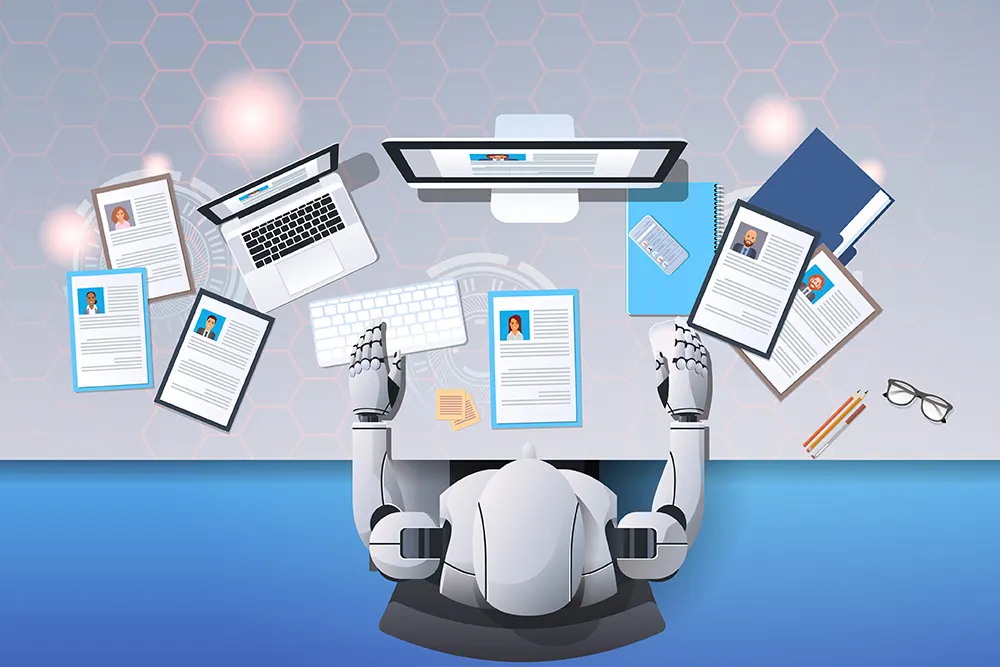 AI-robot die HR-wervings- en cv-screeningprocessen automatiseert voor slimmere aanwervingen.